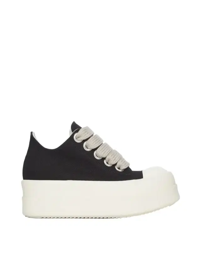 RICK OWENS DRKSHDW Mega Bumper Jumbolace Low Sneaks in Black/milk Black