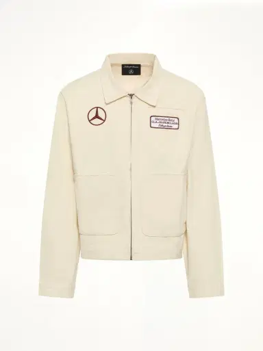 KidSuper Kidsuper X Mercedes Benz Work Jacket in Cream Beige | Thumbnail 3 KidSuper Kidsuper X Mercedes Benz Work Jacket in Cream Beige | Thumbnail 3