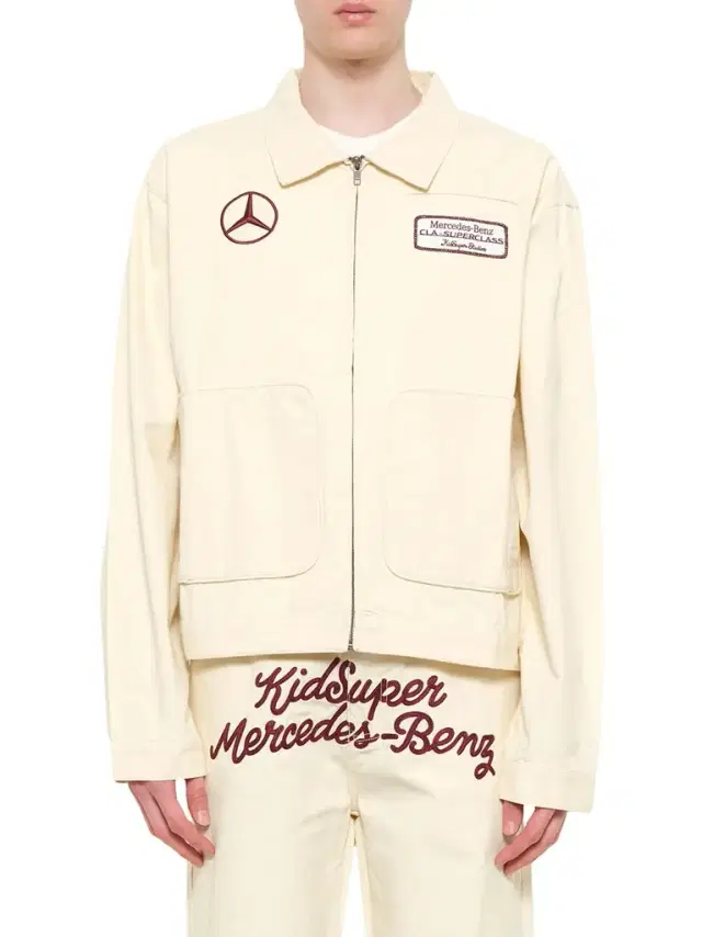 KidSuper Kidsuper X Mercedes Benz Work Jacket in Cream Beige