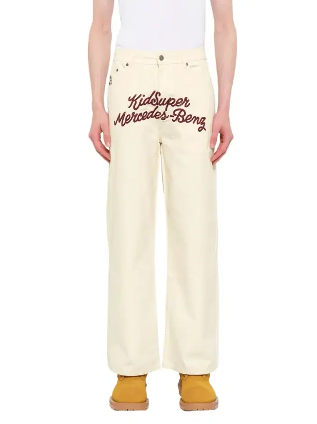 KidSuper Kidsuper X Mercedes Benz Work Pants in Cream Beige