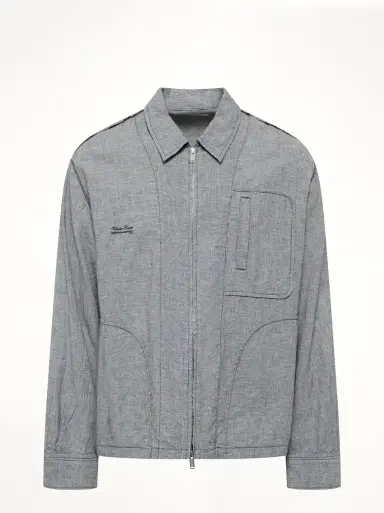 Undercover Linen Stripe Blouson in White/black White | Thumbnail 3