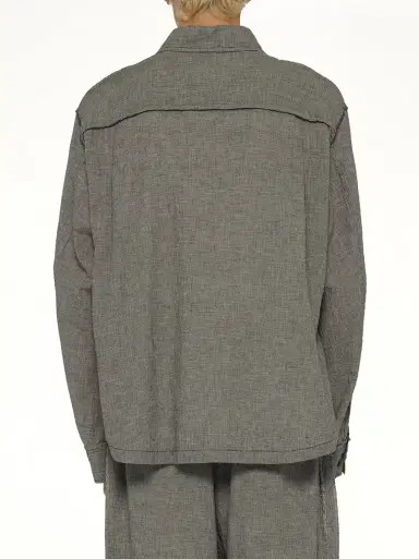 Undercover Linen Stripe Blouson in White/black White | Thumbnail 5