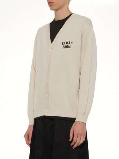 KENZO Kenzo Boke Heart Cardigan in Ecru Beige | Thumbnail 2 KENZO Kenzo Boke Heart Cardigan in Ecru Beige | Thumbnail 2