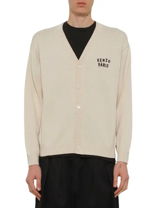 KENZO Kenzo Boke Heart Cardigan in Ecru Beige
