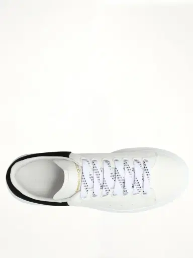 Alexander McQueen Larry Oversized Suede Sneakers in White/black | Thumbnail 2