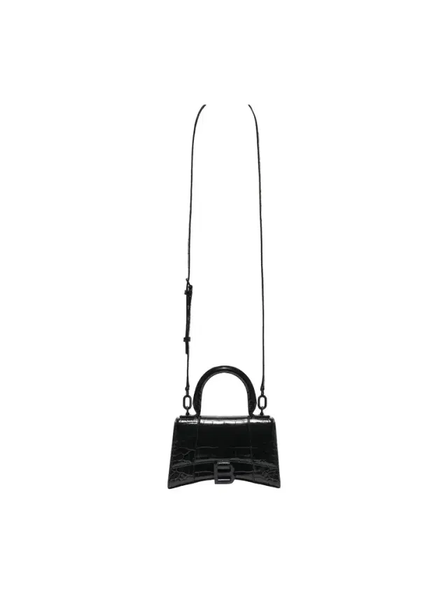 Balenciaga Hourglass XS Croco Embossed Bag