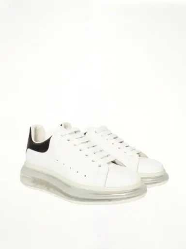 Alexander McQueen Larry Transparent Sole Sneaker in White/black | Thumbnail 3