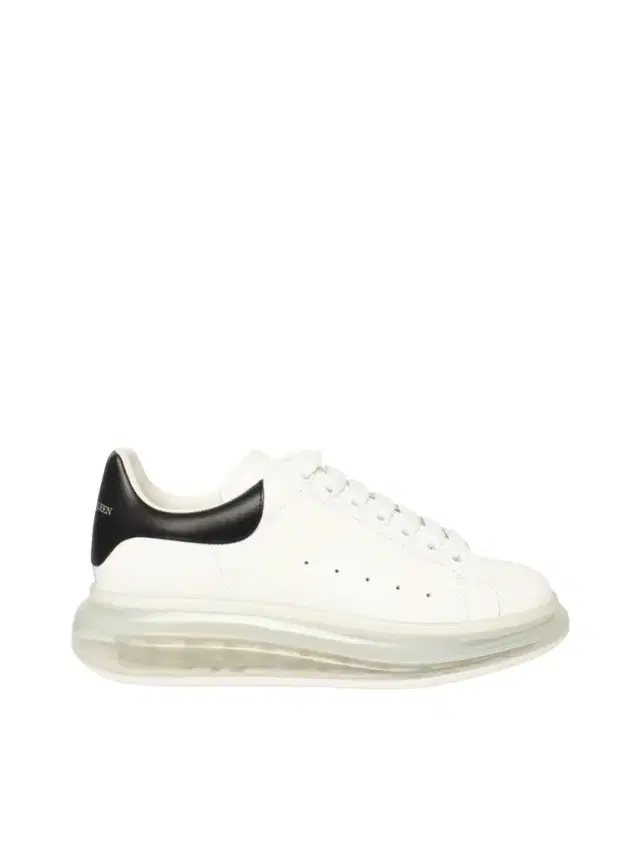 Alexander McQueen Larry Transparent Sole Sneaker in White/black