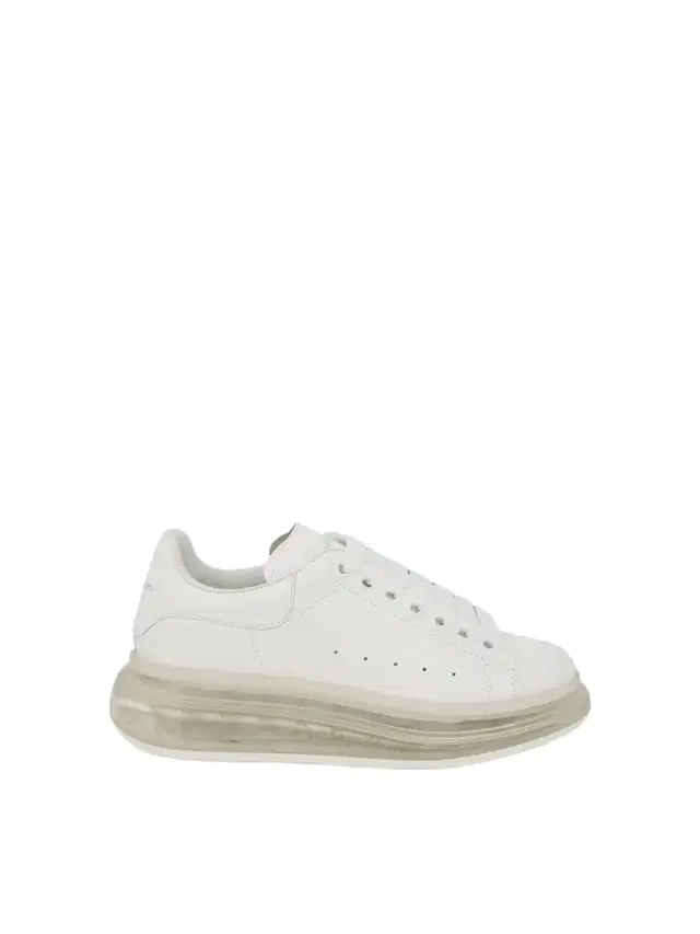 Alexander McQueen Larry Transparent Sole Sneakers in White/white