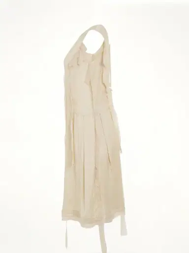 Maison Margiela Asymmetric Distressed Dress in Butter Yellow | Thumbnail 2