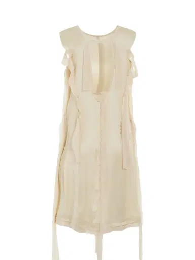 Maison Margiela Asymmetric Distressed Dress in Butter Yellow | Thumbnail 1
