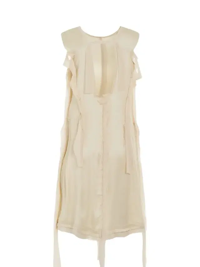 Maison Margiela Asymmetric Distressed Dress in Butter Yellow