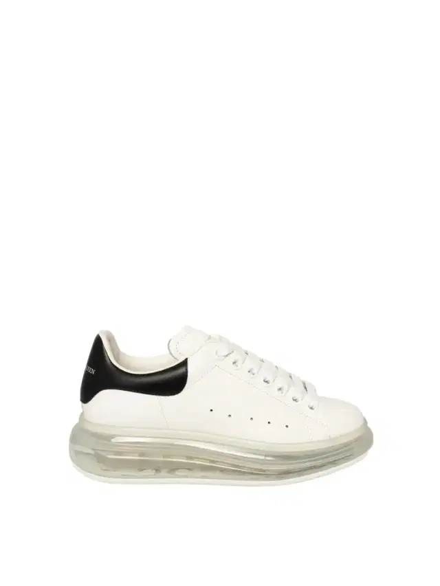 Alexander McQueen Larry Transparent Sole Sneakers in White/black