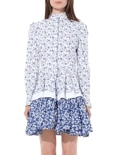 Alexander McQueen Vict Floral Mini Dress | Thumbnail 1 Alexander McQueen Vict Floral Mini Dress | Thumbnail 1