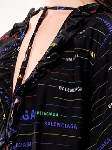 Balenciaga Ruffle Dress in Multicolor | Thumbnail 2 Balenciaga Ruffle Dress in Multicolor | Thumbnail 2