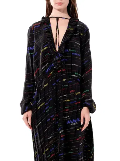 Balenciaga Ruffle Dress in Multicolor | Thumbnail 1 Balenciaga Ruffle Dress in Multicolor | Thumbnail 1