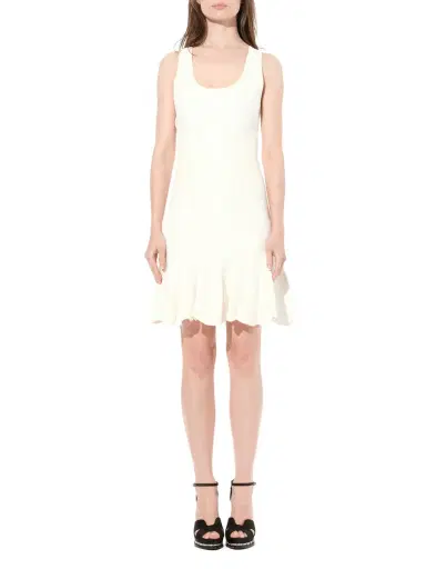 Alexander McQueen Sleeveless Mini Dress in Ivory White | Thumbnail 4 Alexander McQueen Sleeveless Mini Dress in Ivory White | Thumbnail 4