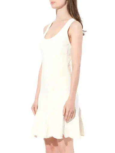 Alexander McQueen Sleeveless Mini Dress in Ivory White | Thumbnail 5 Alexander McQueen Sleeveless Mini Dress in Ivory White | Thumbnail 5