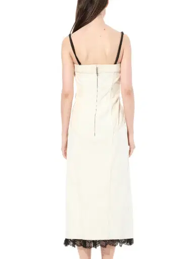 Alexander McQueen Denim Bust Midi Dress in Ecru White | Thumbnail 6
