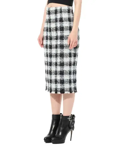 Alexander McQueen Check Tweed Skirt | Thumbnail 5 Alexander McQueen Check Tweed Skirt | Thumbnail 5