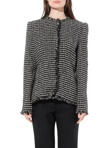 Alexander McQueen Boucle Tweed Jacket in Black/ivory | Thumbnail 1