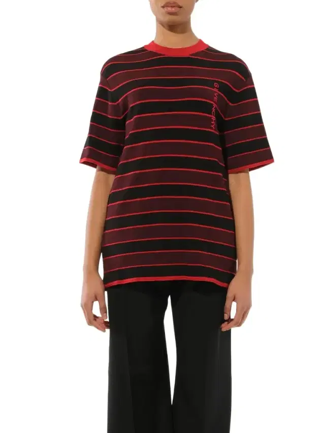 Givenchy Striped Sweater in Burgundy/black Burgundy