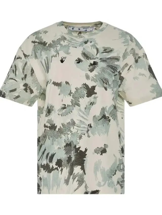 Off-White Floral Swimming Logo Regular T-shirt in Multicolorcolor