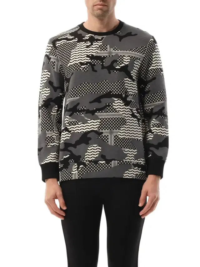 NEIL BARRETT Sweatshirt in Multicolour Grey