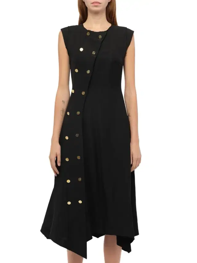 Loewe Gold Button Sleeveless Dress