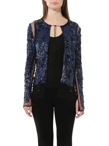 PUCCI Jacket in Blue Sequin | Thumbnail 1 PUCCI Jacket in Blue Sequin | Thumbnail 1