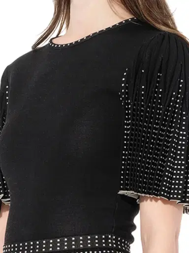Alexander McQueen Knit Jacquard Dress in Black/white | Thumbnail 2