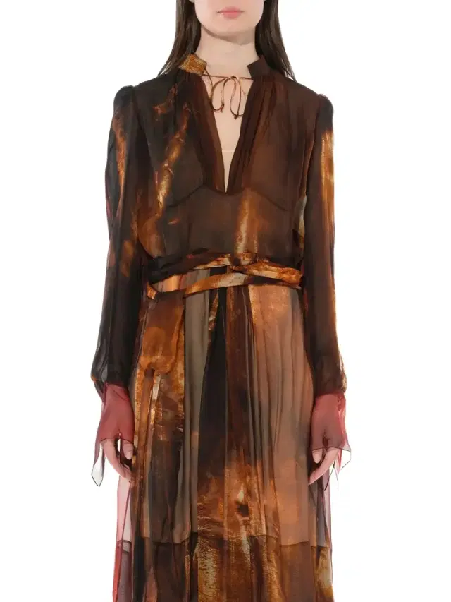 Givenchy Podium Fire Print Dress Multicolor