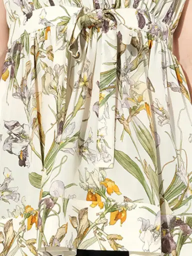 Alexander McQueen Iris Print Dress in Ivory White | Thumbnail 2 Alexander McQueen Iris Print Dress in Ivory White | Thumbnail 2