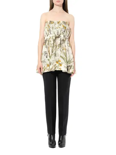 Alexander McQueen Iris Print Dress in Ivory White | Thumbnail 4 Alexander McQueen Iris Print Dress in Ivory White | Thumbnail 4