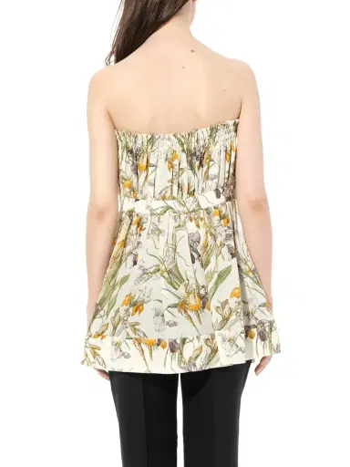 Alexander McQueen Iris Print Dress in Ivory White | Thumbnail 6 Alexander McQueen Iris Print Dress in Ivory White | Thumbnail 6