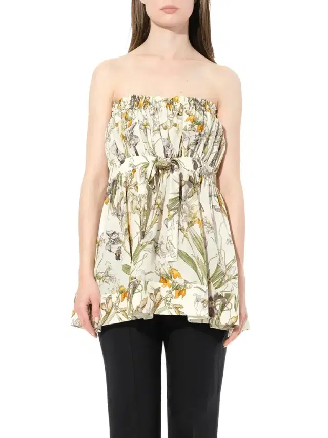 Alexander McQueen Iris Print Dress in Ivory White