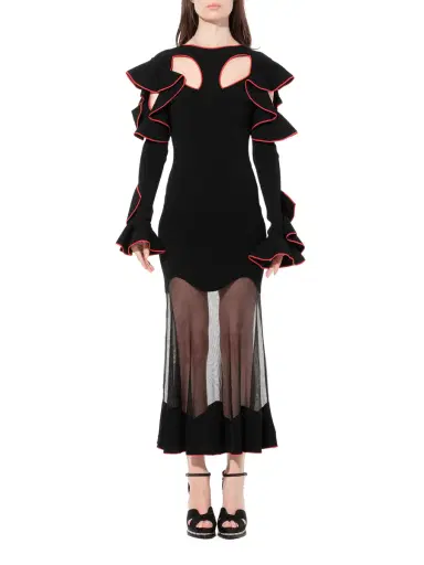 Alexander McQueen Long Sleeve Knit Dress | Thumbnail 4 Alexander McQueen Long Sleeve Knit Dress | Thumbnail 4