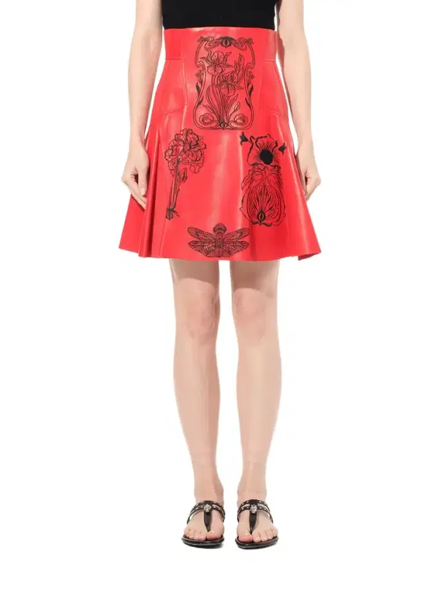 Alexander McQueen Mini Skirt in Red/black