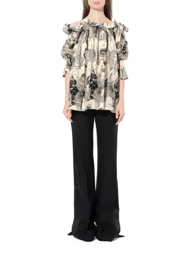 Alexander McQueen Off Shld Eve Top in Ivory White | Thumbnail 4 Alexander McQueen Off Shld Eve Top in Ivory White | Thumbnail 4