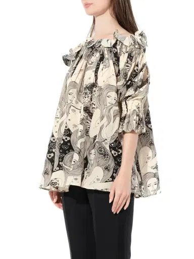 Alexander McQueen Off Shld Eve Top in Ivory White | Thumbnail 5 Alexander McQueen Off Shld Eve Top in Ivory White | Thumbnail 5