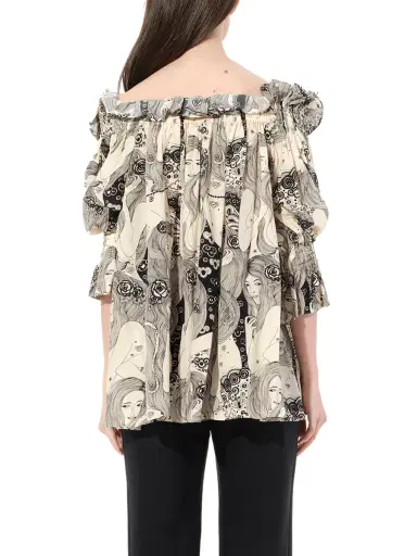 Alexander McQueen Off Shld Eve Top in Ivory White | Thumbnail 6 Alexander McQueen Off Shld Eve Top in Ivory White | Thumbnail 6