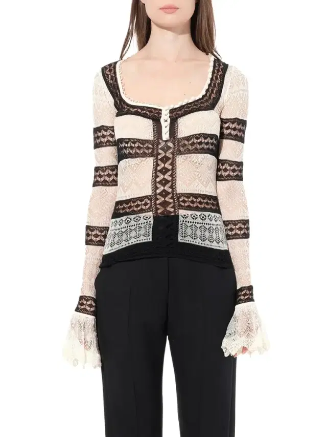 Alexander McQueen Scoop Neck Long Sleeve