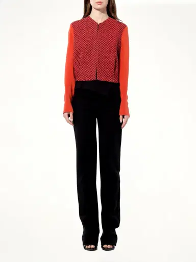 Balenciaga Tweed Jacket in Red/black | Thumbnail 4