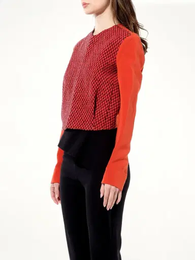 Balenciaga Tweed Jacket in Red/black | Thumbnail 5
