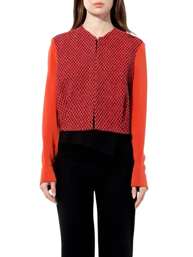 Balenciaga Tweed Jacket in Red/black