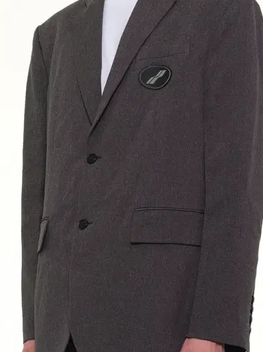 We11Done Oversized Suit Logo Blazer in Charcoal Grey | Thumbnail 6 We11Done Oversized Suit Logo Blazer in Charcoal Grey | Thumbnail 6