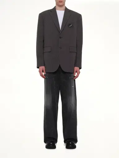 We11Done Oversized Suit Logo Blazer in Charcoal Grey | Thumbnail 7 We11Done Oversized Suit Logo Blazer in Charcoal Grey | Thumbnail 7