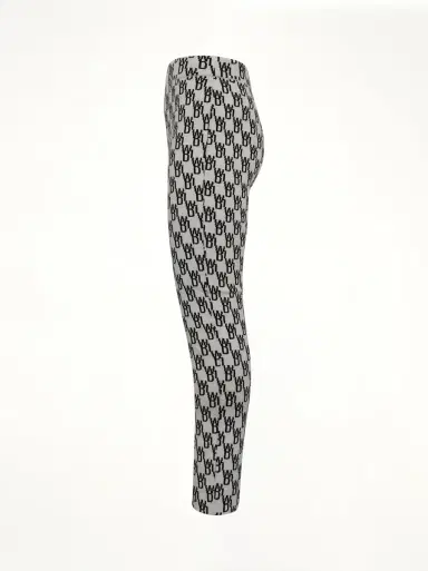 We11Done Fitted Knit Side Open Jacquard Trouser in Ivory White | Thumbnail 2 We11Done Fitted Knit Side Open Jacquard Trouser in Ivory White | Thumbnail 2