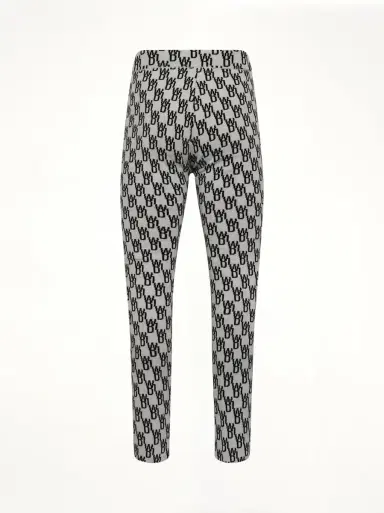 We11Done Fitted Knit Side Open Jacquard Trouser in Ivory White | Thumbnail 4 We11Done Fitted Knit Side Open Jacquard Trouser in Ivory White | Thumbnail 4