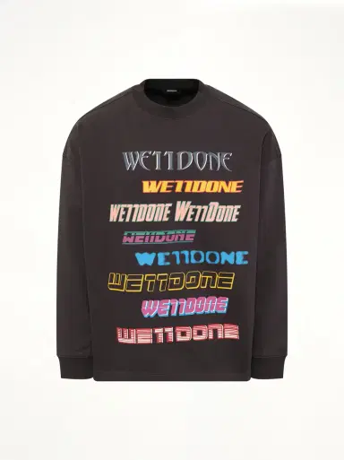 We11Done Front Logo Sweatshirt in Charcoal Grey | Thumbnail 3